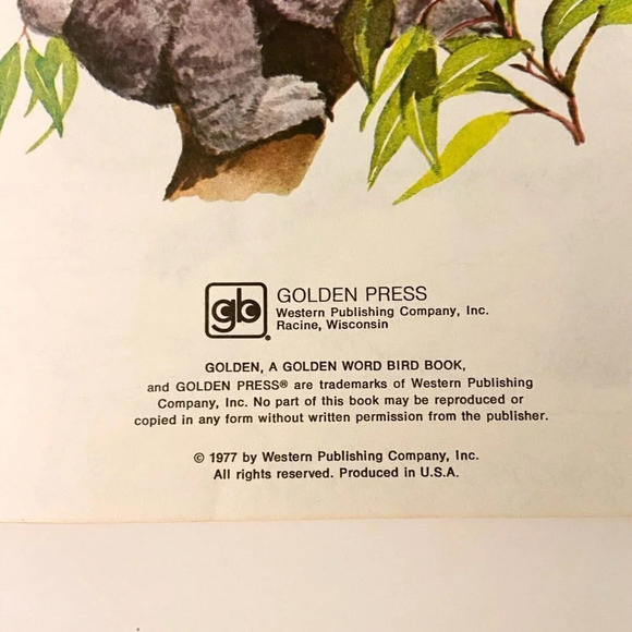 Vintage 1977 Wild Animals Golden Word Bird Book Paperback Golden Press - Picture 7 of 16